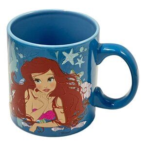 Disney Mug 3D Ariel Blue Glitter Ceramic 20 oz Unused